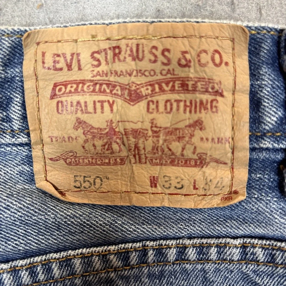Y2K Levi's 550 Jeans Mens 33x34 Blue Relaxed Fit Denim Baggy